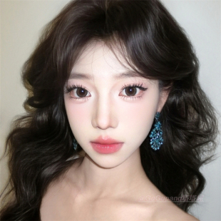 复古夸张蓝色镶钻花朵耳环个性夸张设计感长款耳坠轻奢气质耳饰女