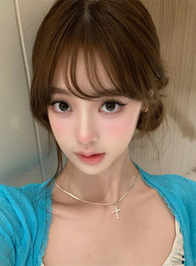 韩系ins银色十字架项链