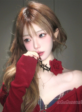 法式精致小众轻奢金色满钻项链