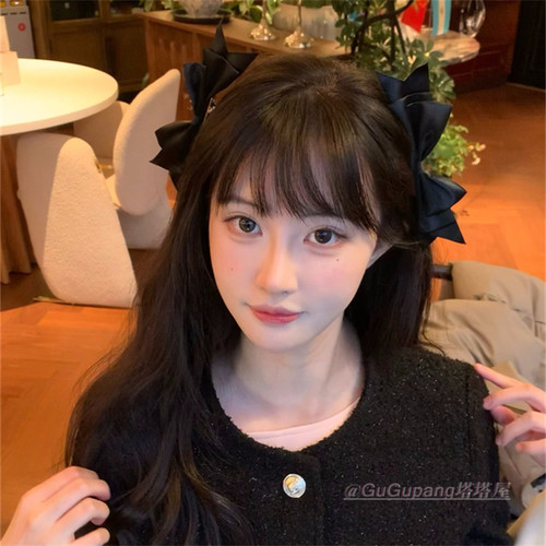 公主风黑色蝴蝶结发夹