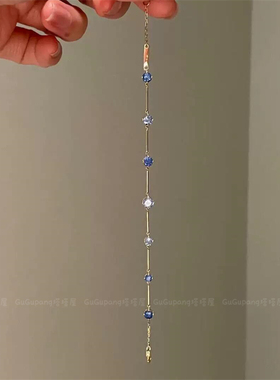 精致爆闪蓝色锆石手链