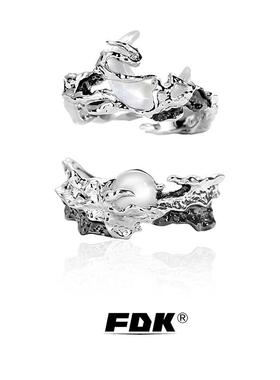 乌云遮日高级情侣对戒复古银轻奢