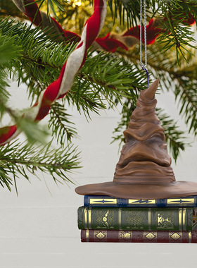 跨境树脂装饰挂件哈利波特有声魔法帽子圣诞树装饰品树脂工艺摆件