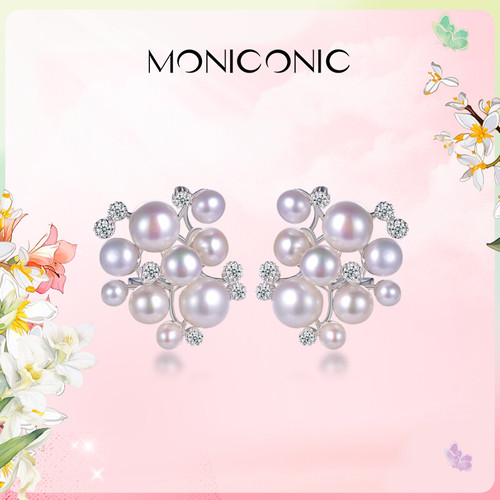 MONICONIC925银锆石淡水珍珠