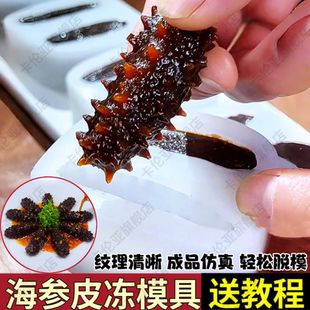 海参模具食品级硅胶猪皮冻素食菜品冷菜造型摆盘磨具仿真鲍鱼模型