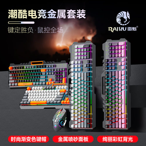 雷魁RAIKUT21金属游戏键盘鼠标套