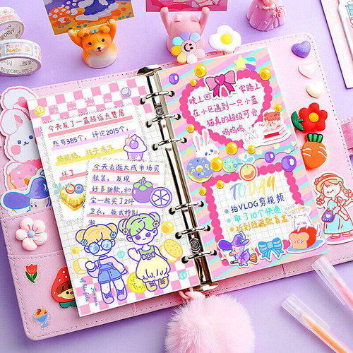 极速TX手账本活页可拆卸超可y爱少女心手帐本套装工具材料全套笔