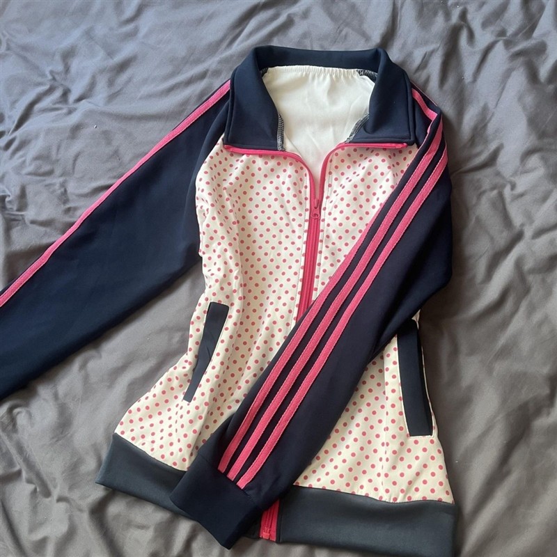 千禧古早味韩系y2k撞色立领校园运动服修身短外套学生少女萌宅系