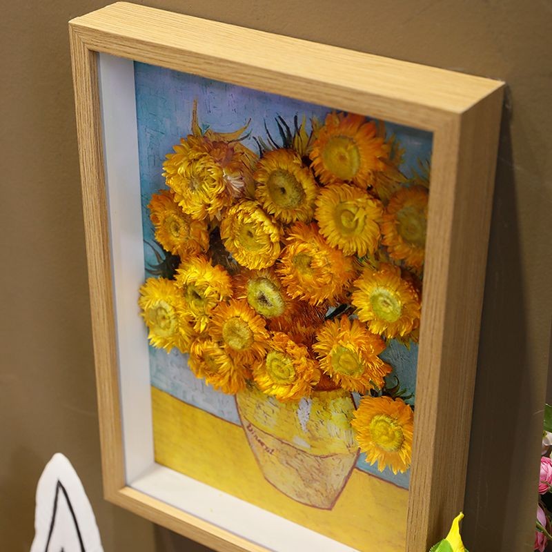 永生花梵高向日葵摆件教师节礼物送老师生日创意立体干花相框成品