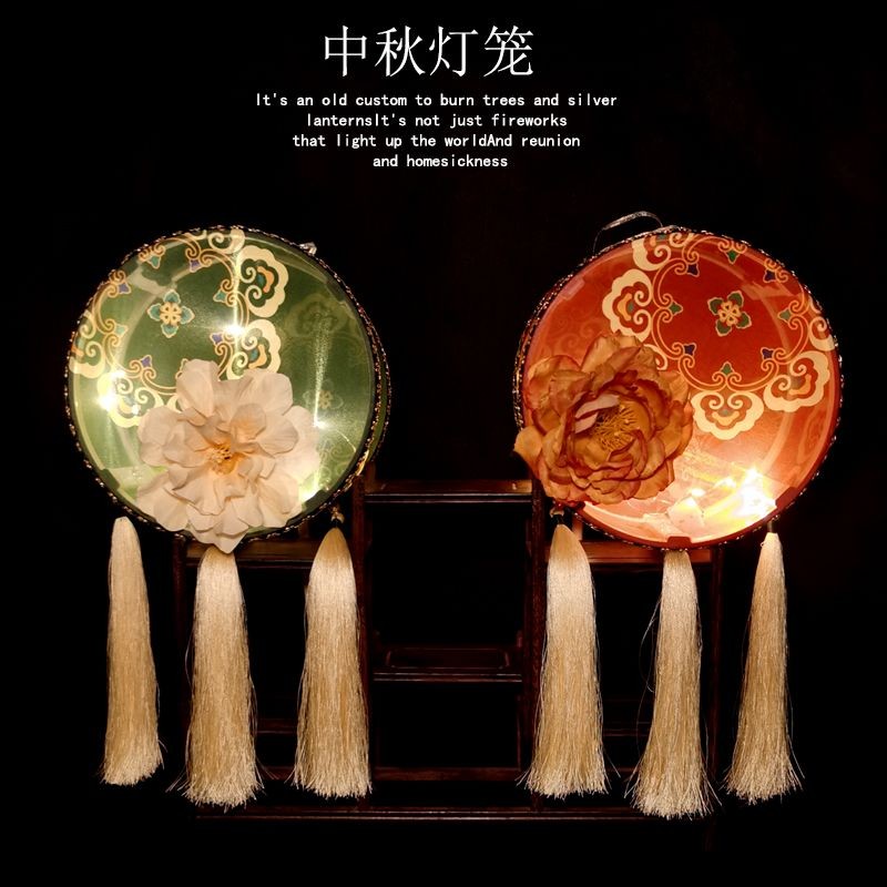 中秋节手提灯笼中国风复古风宫廷宫灯花灯汉服拍照跳舞蹈道具成品