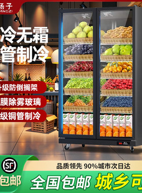 扬子水果柜饮料展示柜保鲜四门冰箱商用冷藏柜立式网红冰柜