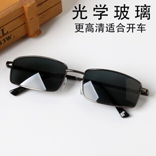 王家卫同款方形小框墨镜男潮流玻璃镜片港风黑色复古小众眼镜亮