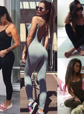 Fashion Sports Yoga Halter top jumpsui时尚瑜伽露背挂脖连体裤