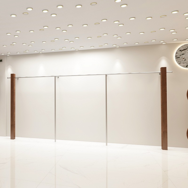 网红推荐服装店展示架上墙架胡桃色实木女装店货架陈列货架子