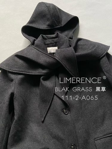 独家对版 Magda But秋冬三角巾连帽高克重杂灰羊毛宽松长款大衣