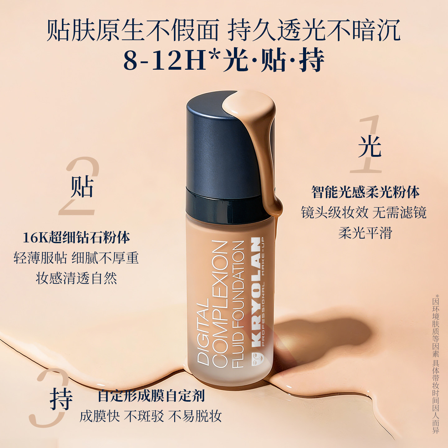 KRYOLAN面具魅影高清粉底液30ml