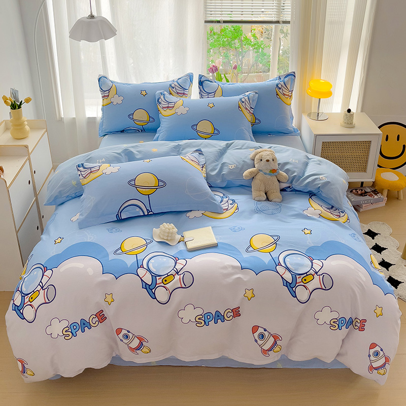 纯棉四件套100全棉床单被套学生宿舍三件套1.8m2.0米双人床上用品