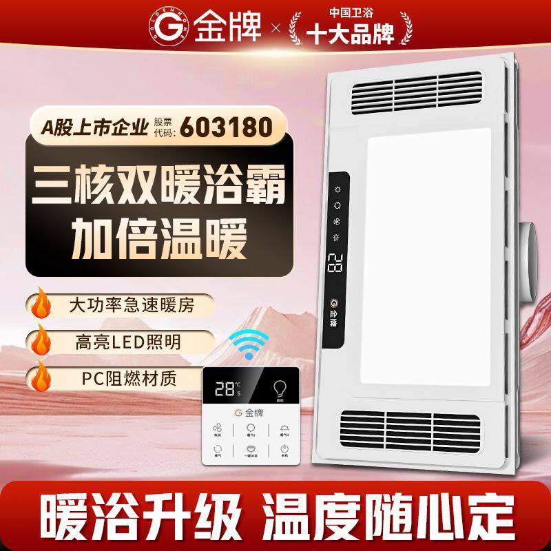 金牌浴霸集成吊顶风暖浴霸照明排气扇五合一卫生间浴室暖风机取暖