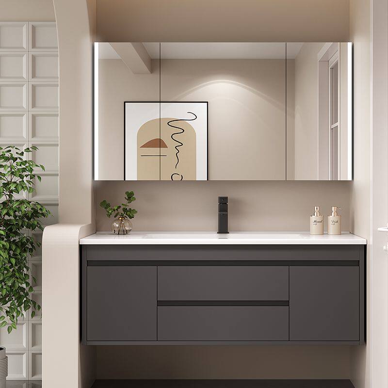 定制陶瓷一体盆浴室柜卫生间半墙洗脸面盆柜洗漱台非标尺寸洗手池