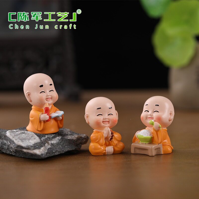 小和尚装饰配件小沙弥车载桌面茶