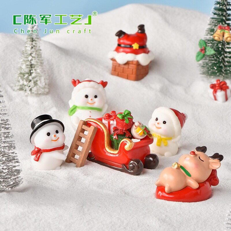 雪景造景摆件可爱趣味小雪人树脂图片