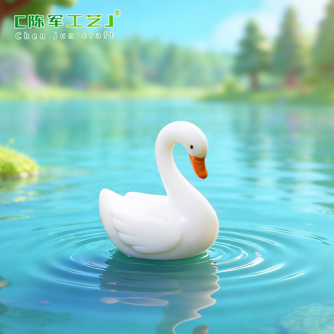 真卡通黑白天鹅pvc玩偶手办公仔图片