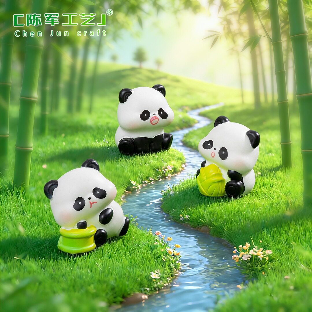 薄利多销微景观可爱抱笋猫公仔萌粒园艺造景装饰品配件桌面小摆件