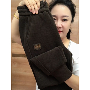 束脚卫裤 2025冬季 女宽松显瘦高腰羊羔绒哈伦裤 加绒加厚休闲裤 新款