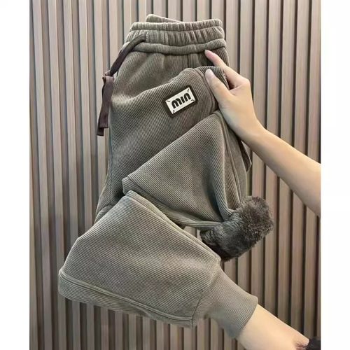 2025冬季羊羔绒加厚束脚卫裤