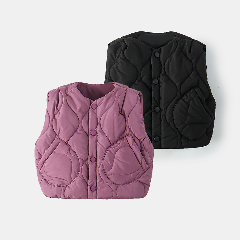 儿童棉服马甲韩版童装秋冬款男女童洋气保暖廓形坎肩背心夹棉外套