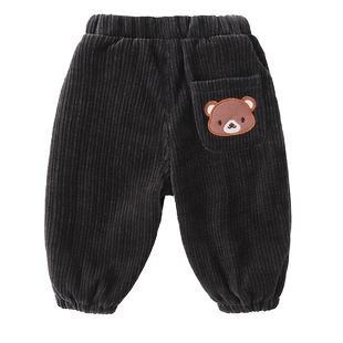 宝宝裤子秋冬新款童装婴儿灯芯绒长裤冬装男童加厚休闲裤女童衣服