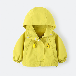 百搭连帽冲锋衣潮童 洋气夹克外套女春秋季 男女童春装 新款