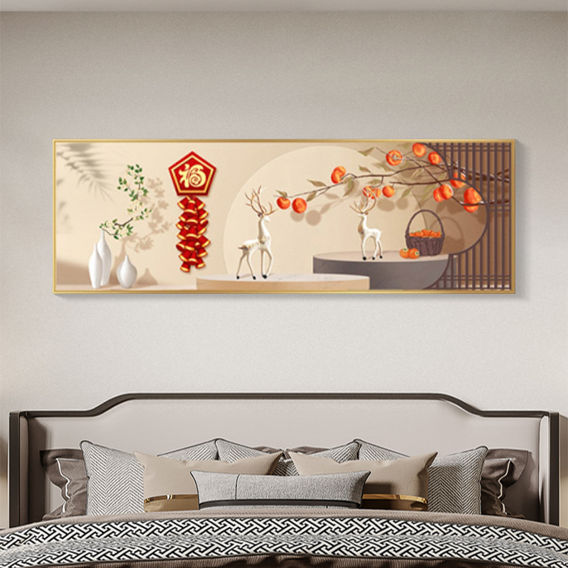 客厅装饰画现代简约横版大幅挂画新年礼物沙发背景墙高档中堂壁画