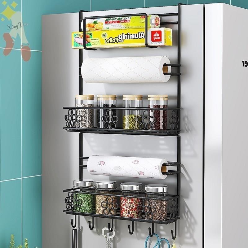 .磁吸冰箱置物架侧收纳免打孔壁挂式厨房多功能挂架多层侧面收纳