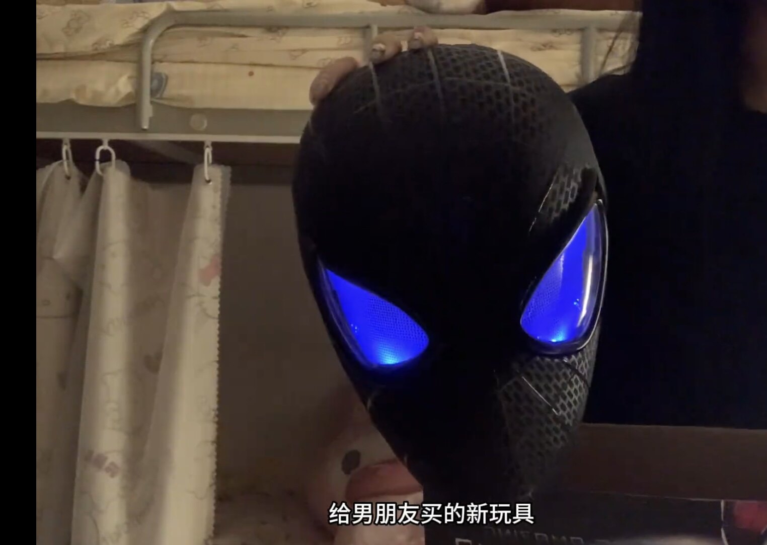 创意蜘蛛侠头套眼睛可动COS面具万圣节装扮成人头套