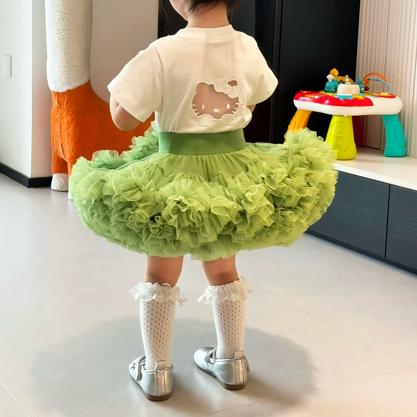 绿色蓬蓬裙可爱新款夏季宝宝公主网纱半身裙蛋糕女孩tutu裙