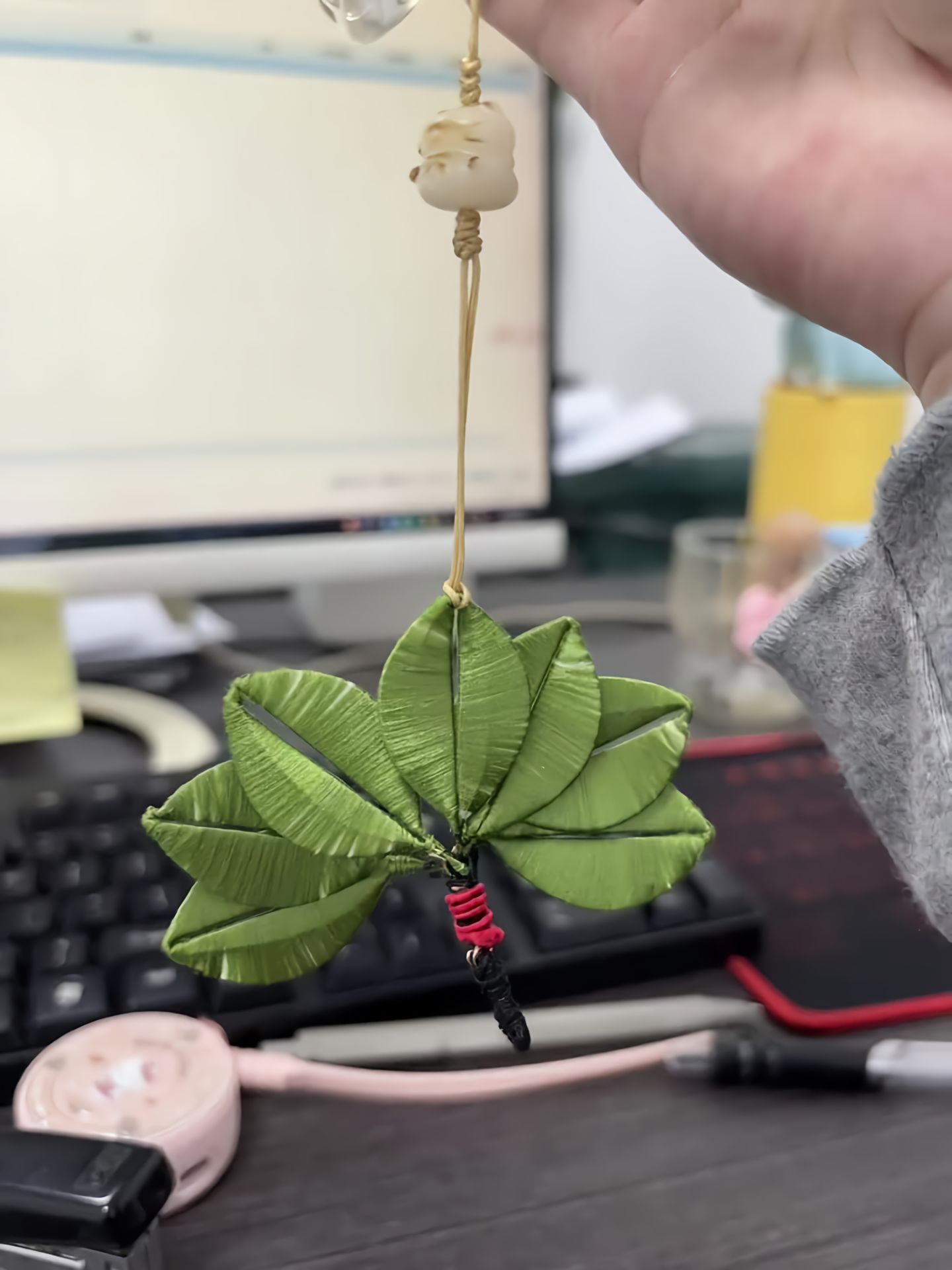 柚叶缠花挂件diy材料包手工制作车挂平安吉祥绳挂坠礼物