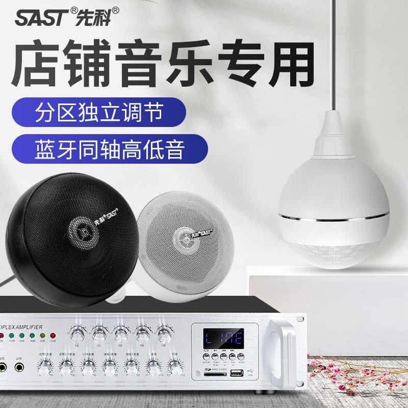 先科S5-1蓝牙天花吊球音响商店铺专用吸顶吊顶挂圆球功放音箱套装