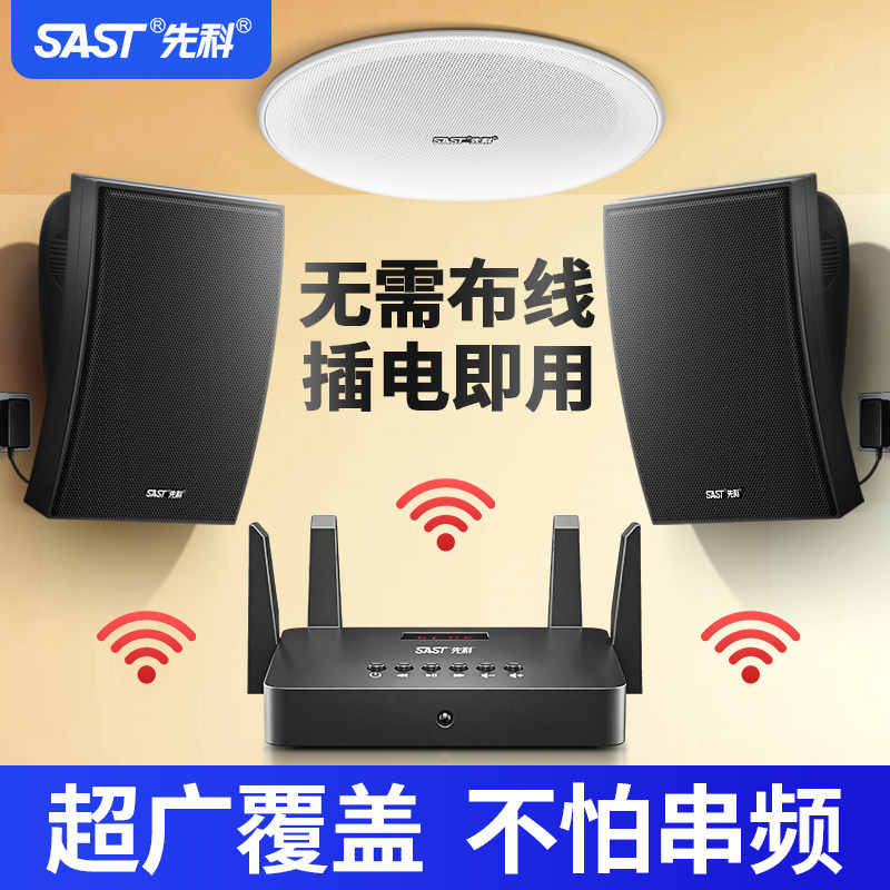 先科D8寸无线蓝牙壁挂音响音箱店铺专用餐厅舞蹈健身房会议室商用