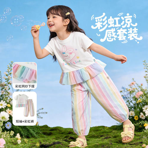 贝贝怡夏季洋气短袖套装两件套