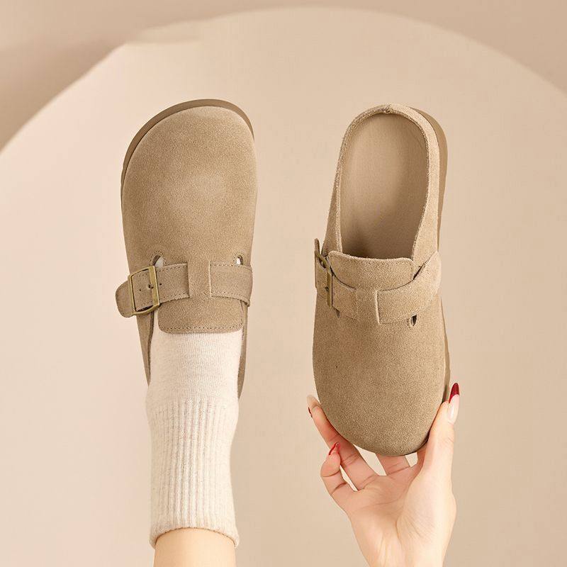 真皮勃肯鞋女2026新款春秋单鞋一脚蹬懒人鞋厚底增高休闲博肯鞋子,女鞋,勃肯鞋/软木鞋,淘宝优惠券,粉丝福利购,淘宝优惠卷