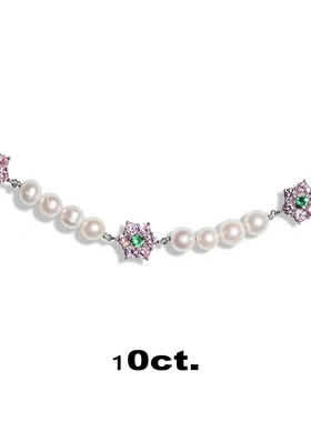 1Oct. 酷飒的樱花项链 皓钻珍珠甜酷项链veert