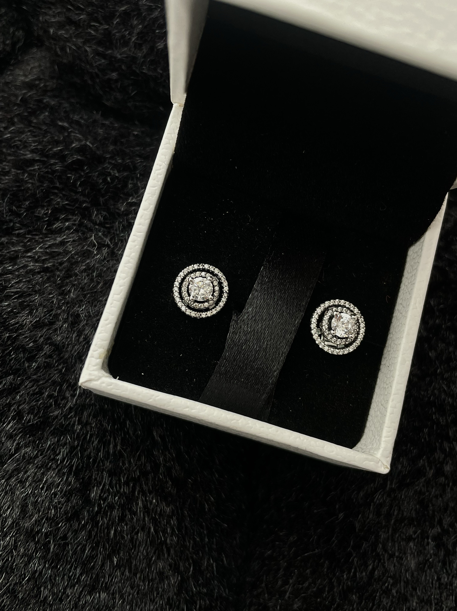 小水水同款 卫星圈钻钉 搭配珍珠绝闪耳钉 925银锆石耳钉 方糖