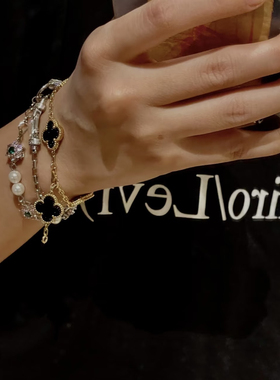 1Oct. 酷飒的皓钻樱花手链 lisa同款珍珠手链 VEERT手链