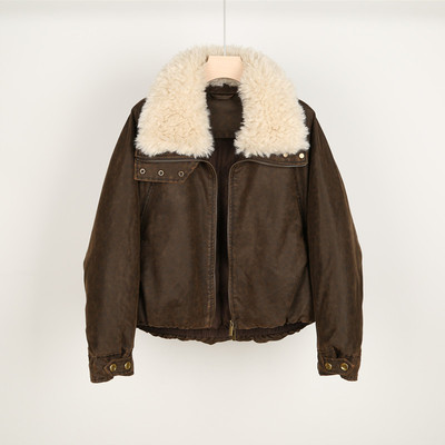 高级感90白鸭绒PU皮短款羽绒服