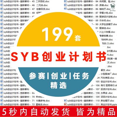 大学生SYB创新创业计划书项目范文路演大赛融资PPT商业word模板