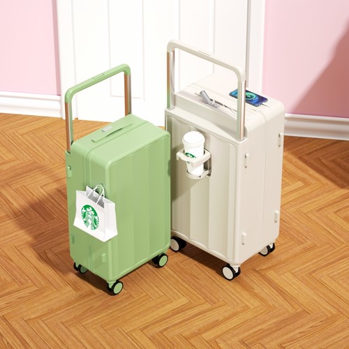 2025新款宽拉杆多功能行李箱女