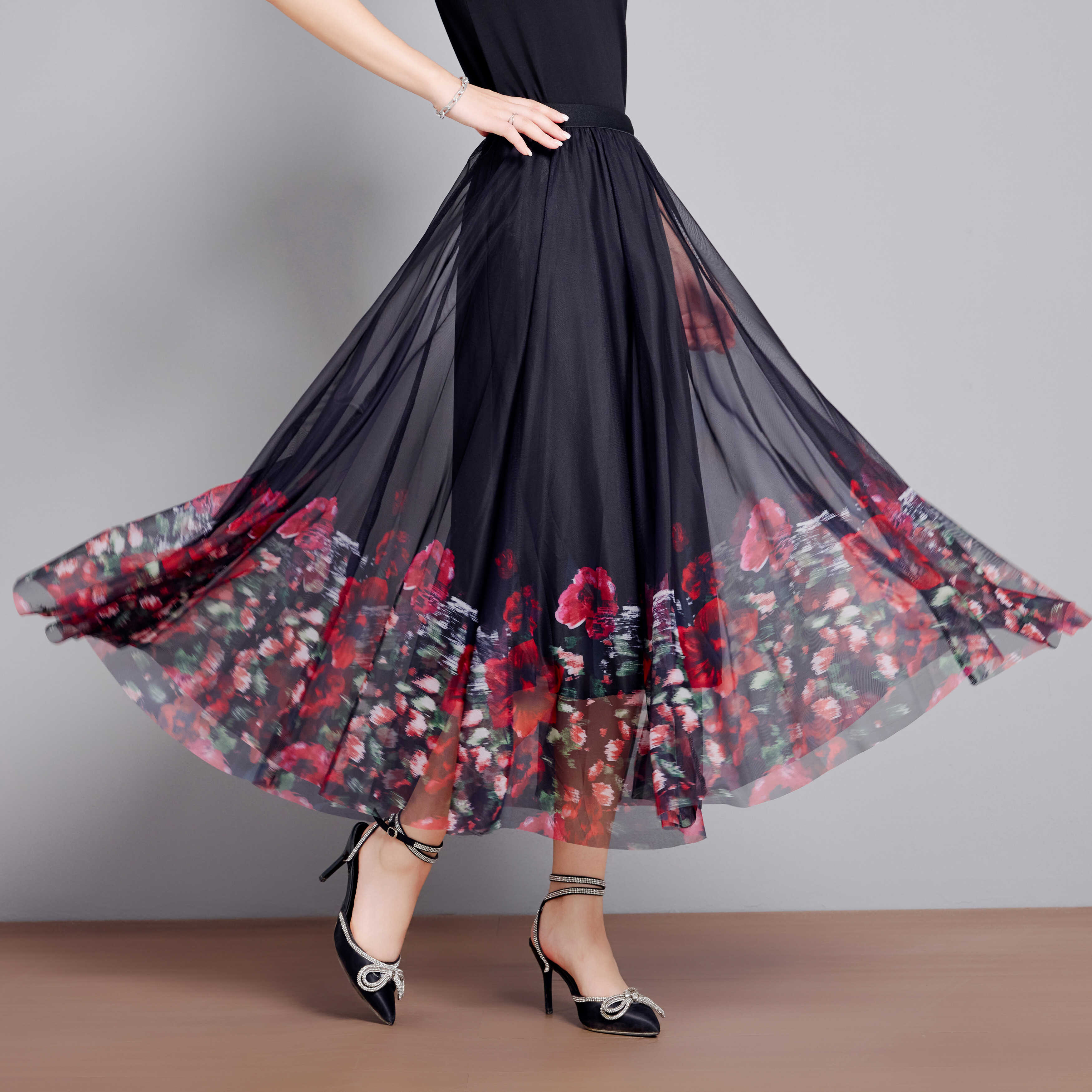 春夏款大摆渐变广场舞裙子百搭