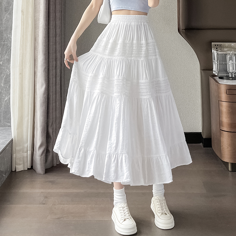 超仙韩系温柔风A字裙中长裙甜美