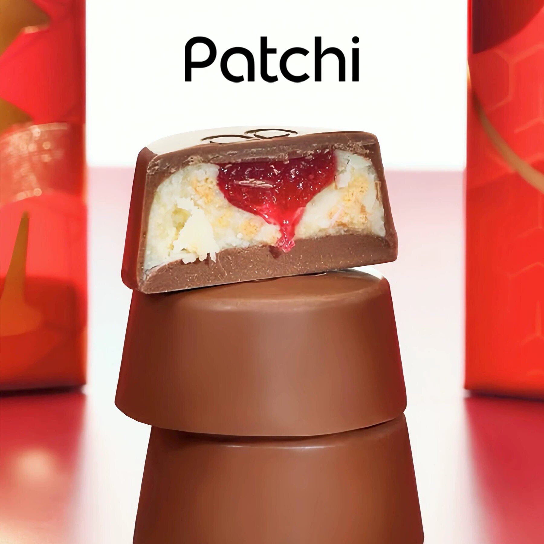 Patchi巧克力礼盒迪拜进口芭驰草莓芝士夹心250g高端生日礼物零食